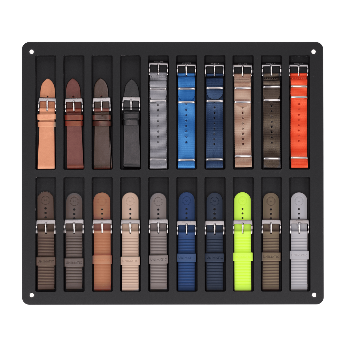 Display for straps, 20 slots
