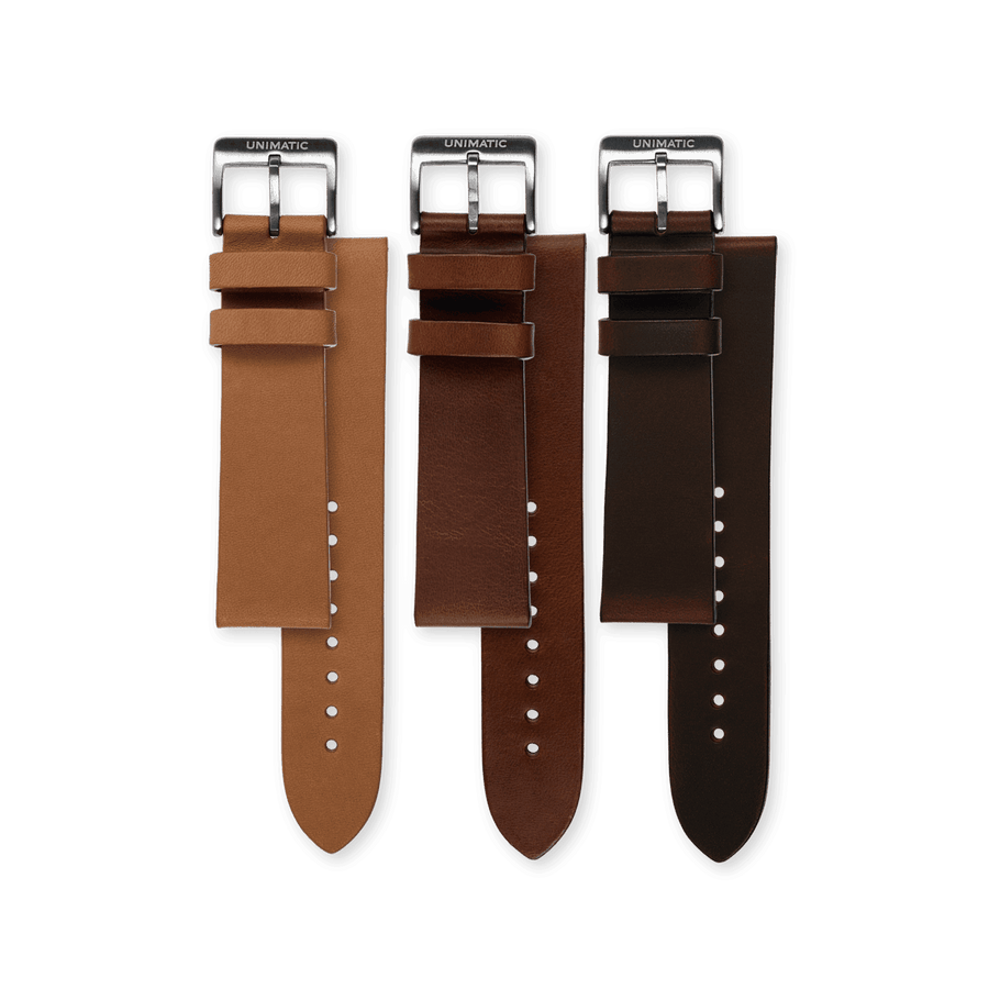 Chocolate Leather Strap Set