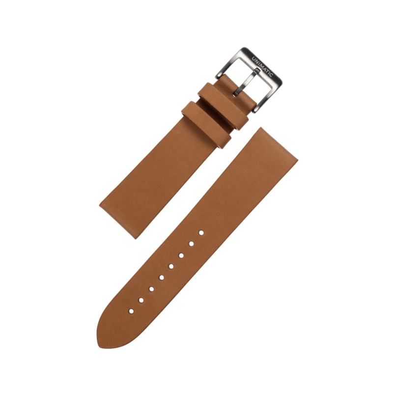 Calf Leather 2pcs Steel Strap - Caramel Chocolate